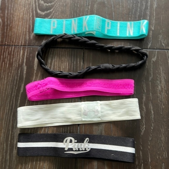 5 Athletic Headbands, adhesive, black/blue/pink - Picture 1 of 6